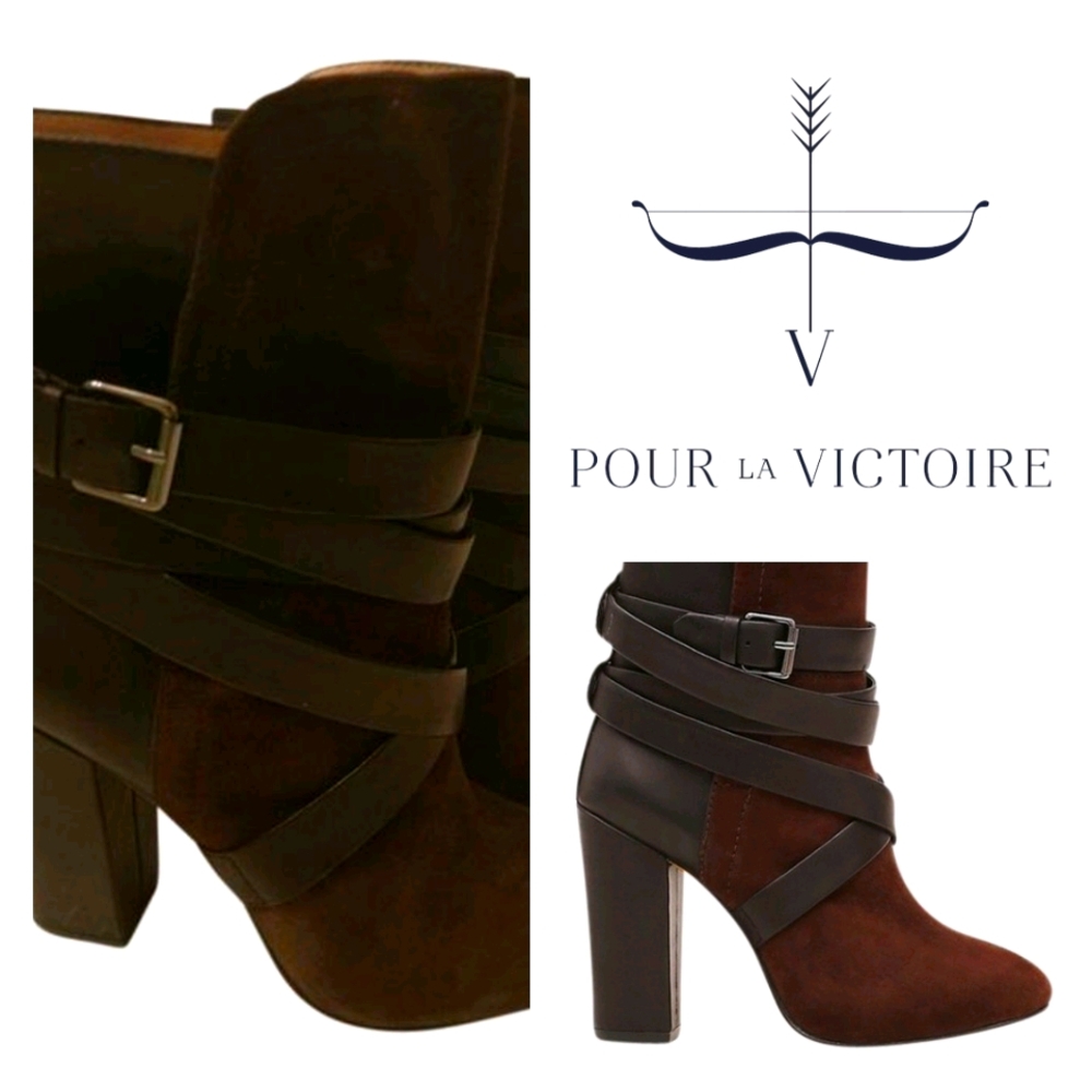 Pour La Victoire Bionda Suede/Leather Caged Boots